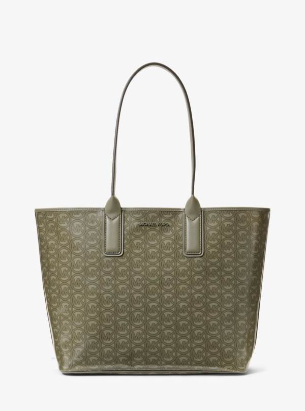 Damske Prenosná Taška Michael Kors Jodie Large Logo Jacquard Olivovo Zelená - Kabelky Michael Kors Vypredaj | HPJON-6453